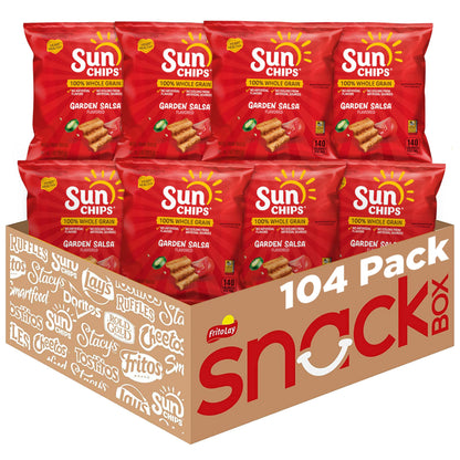 SunChips 100% Whole Grain Chips, Variety Pack, 1 oz Bags, Pack of 40, No Artificial Flavors, Colors
