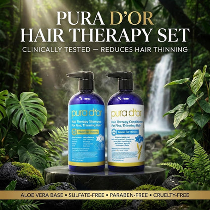 PURA D'OR Deep Moisturizing Biotin Hair Regrwoth Conditioner Thickens, Softens, & Moisturizes Dry, Frizzy, Damaged Hair w/Argan Oil, Pumpkin, Rosemary, Honeysuckle, Vitamin E, Men & Women, 16oz