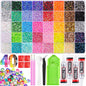 Rainbow Flatback Rhinestones for Crafting and 3PCS B7000 Glue (Set 1), 2 Boxes of 4500 PCS Resin Rhinestones Gems Charms for Bedazzling DIY Crafts Tumblers Shoes Fabric Clothing Nail Art