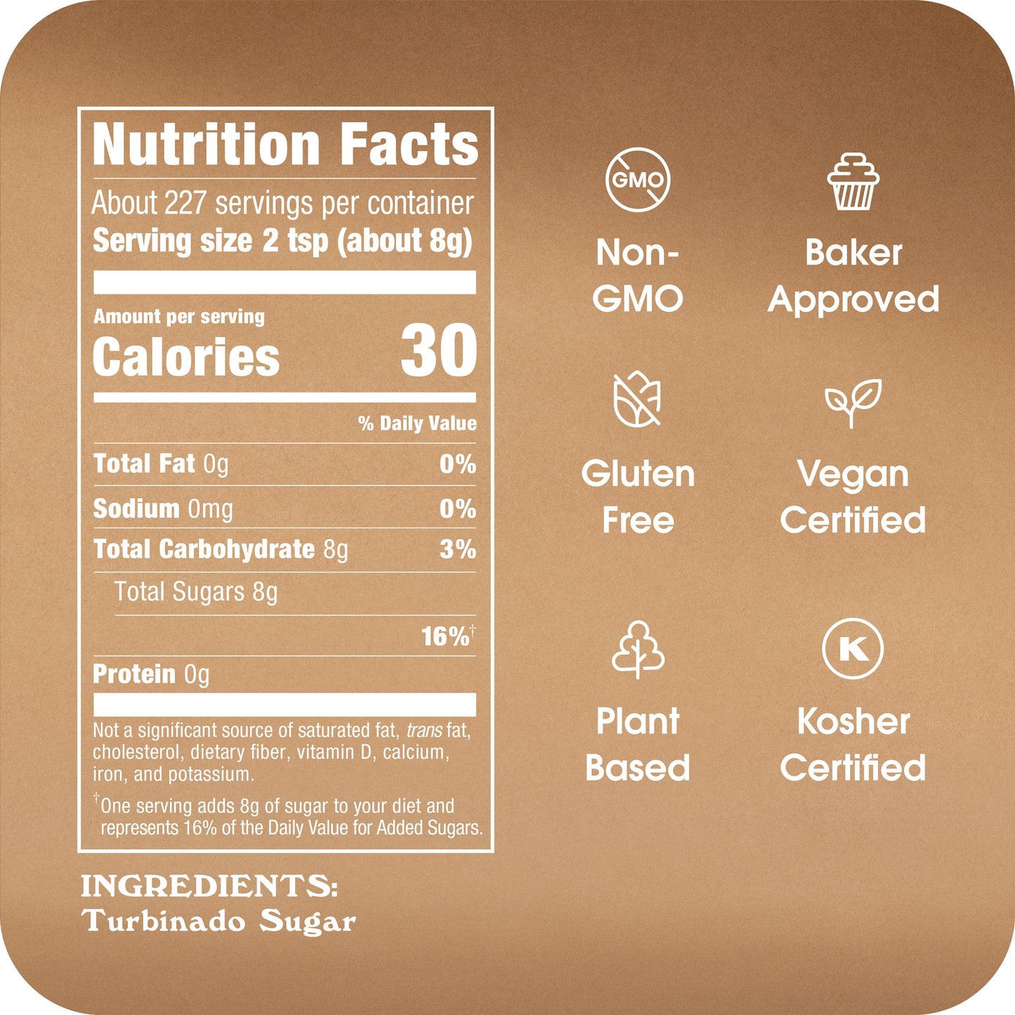 In The Raw Granulated Turbinado Cane Sugar, 2 lb Box, Pure, All-Natural Turbinado Sugar, Non-GMO Project Verified, Kosher, Vegan and Gluten Free (Pack of 12)