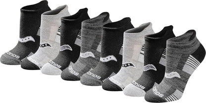 Saucony Women's RunDry Performance Heel Tab Athletic Socks, Available in S-L (8, 16, 24 Pairs)
