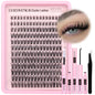 Goddvenus Brown Wispy Eye Lash Clusters Kit Natural Cluster Eyelash Extensions Kit False Eyelash Clusters Fluffy DIY Individual Lash Extensions Kit C Curl