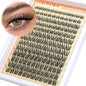 Goddvenus Brown Wispy Eye Lash Clusters Kit Natural Cluster Eyelash Extensions Kit False Eyelash Clusters Fluffy DIY Individual Lash Extensions Kit C Curl
