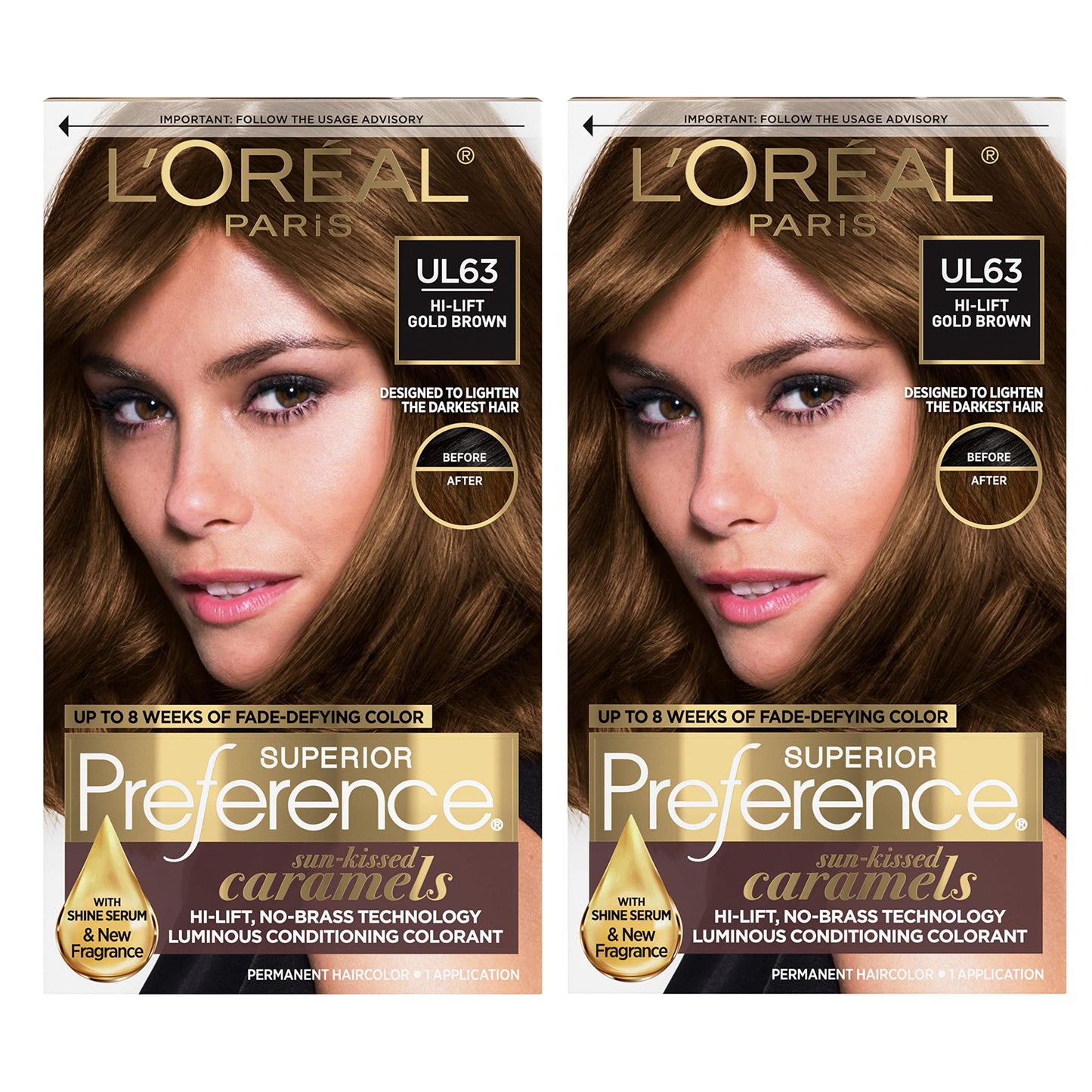 L'Oreal Paris Superior Preference Luminous Fade-Defying Permanent Hair Color, Hair Dye For Up to 9 Weeks of Radiance, Medium Brown 5, 1 Hair Dye Kit