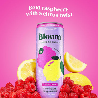 Bloom Nutrition Zero Sugar Energy Drink, Apple Crisp, 12oz 12pk