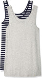 Amazon Essentials Women's Slim-Fit Ribbed Scoop Neck Tank Tops, Pack of 2