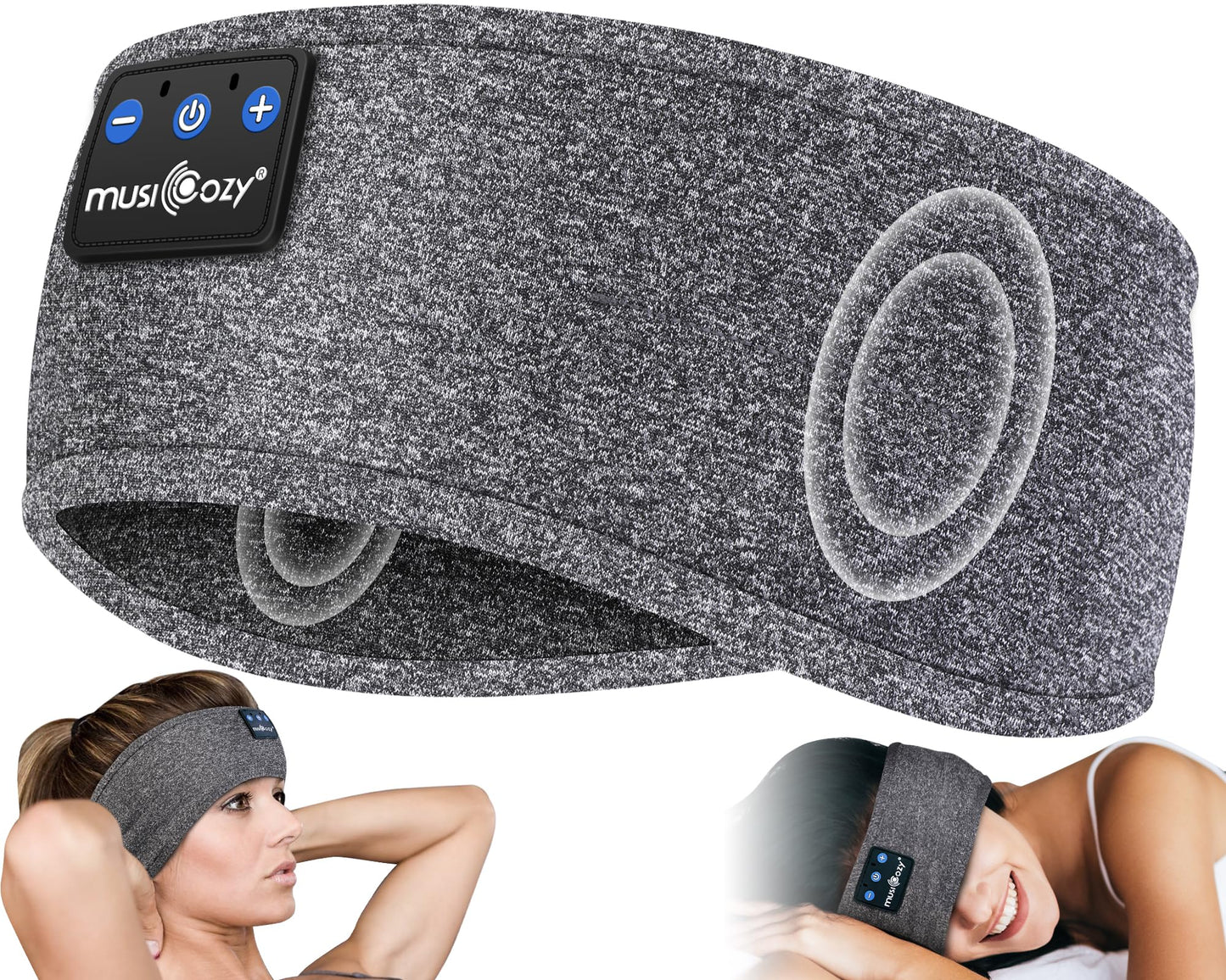 MUSICOZY Sleep Headphones Bluetooth Headband Headphones for Side Sleepers