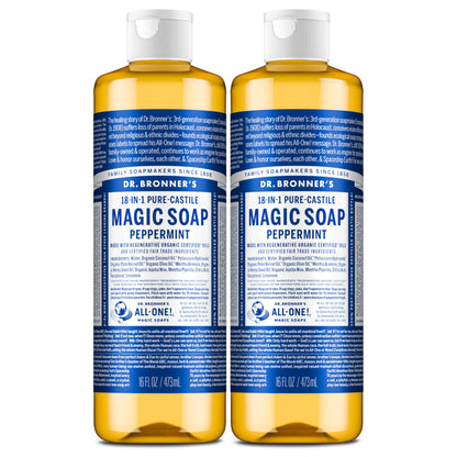 Dr. Bronner's Peppermint Pure-Castile Liquid Soap, Hand Soap, 32 oz