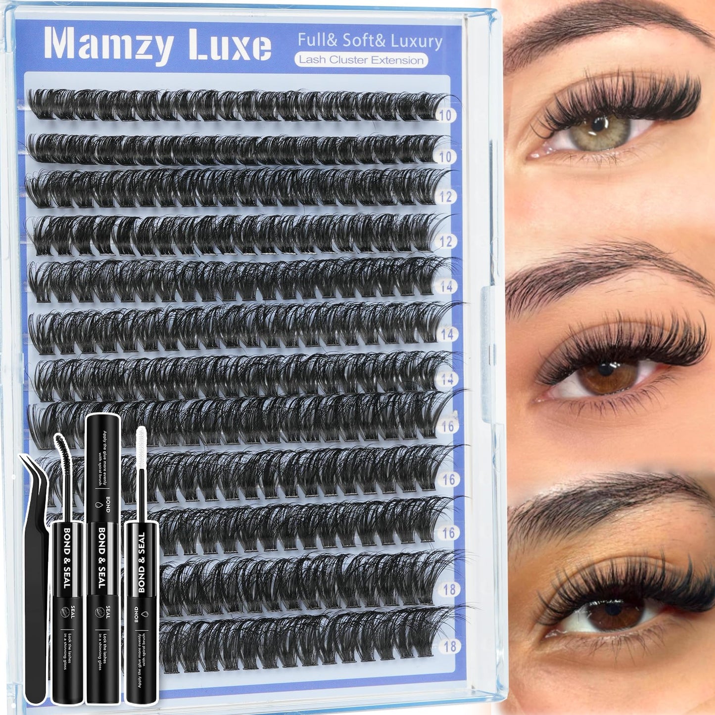 Lash Clusters Wispy 100D Eyelash Clusters 10-18mm Fluff Cluster Eyelash Extensions D Curl No Plastic Feel Individual Lashes Extension 204 Pcs Versatile False Eyelashes Clusters