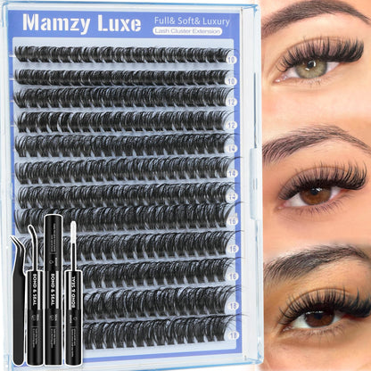 Lash Clusters Wispy 100D Eyelash Clusters 10-18mm Fluff Cluster Eyelash Extensions D Curl No Plastic Feel Individual Lashes Extension 204 Pcs Versatile False Eyelashes Clusters