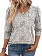 Zeagoo Womens 3/4 Sleeve V Neck T Shirts Dressy Casual Tops