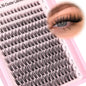 Goddvenus Brown Wispy Eye Lash Clusters Kit Natural Cluster Eyelash Extensions Kit False Eyelash Clusters Fluffy DIY Individual Lash Extensions Kit C Curl