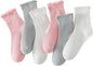 Hstyle 6 Pairs of Ruffle Socks Women, Cute Ruffle Ankle Socks