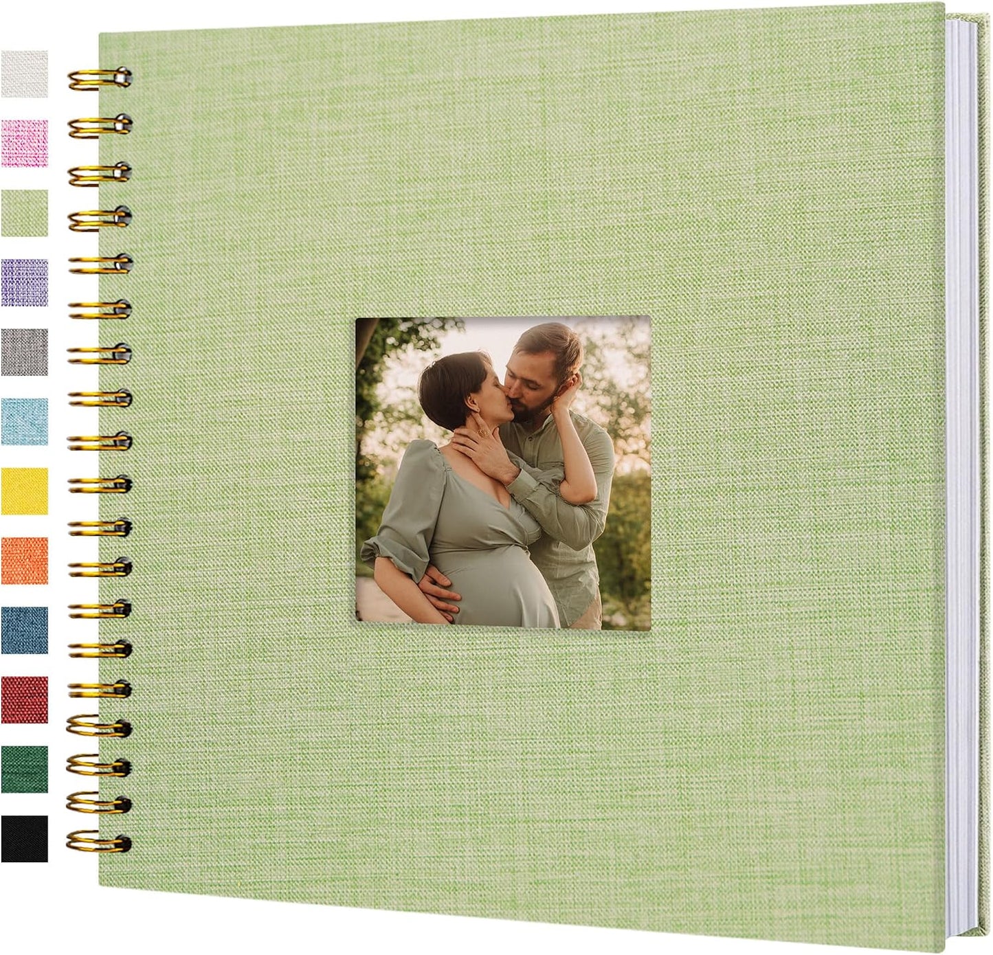 12"x12" Scrapbook Photo Album Linen Cover 40 Sheets 80 Pages White Paper
