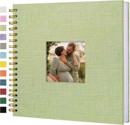 12"x12" Scrapbook Photo Album Linen Cover 40 Sheets 80 Pages White Paper