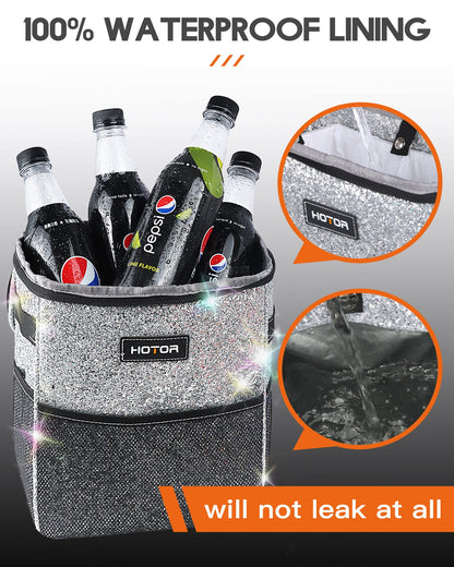 HOTOR Car Trash Can, Leakproof Car Organizer, 2-Gallon, Black
