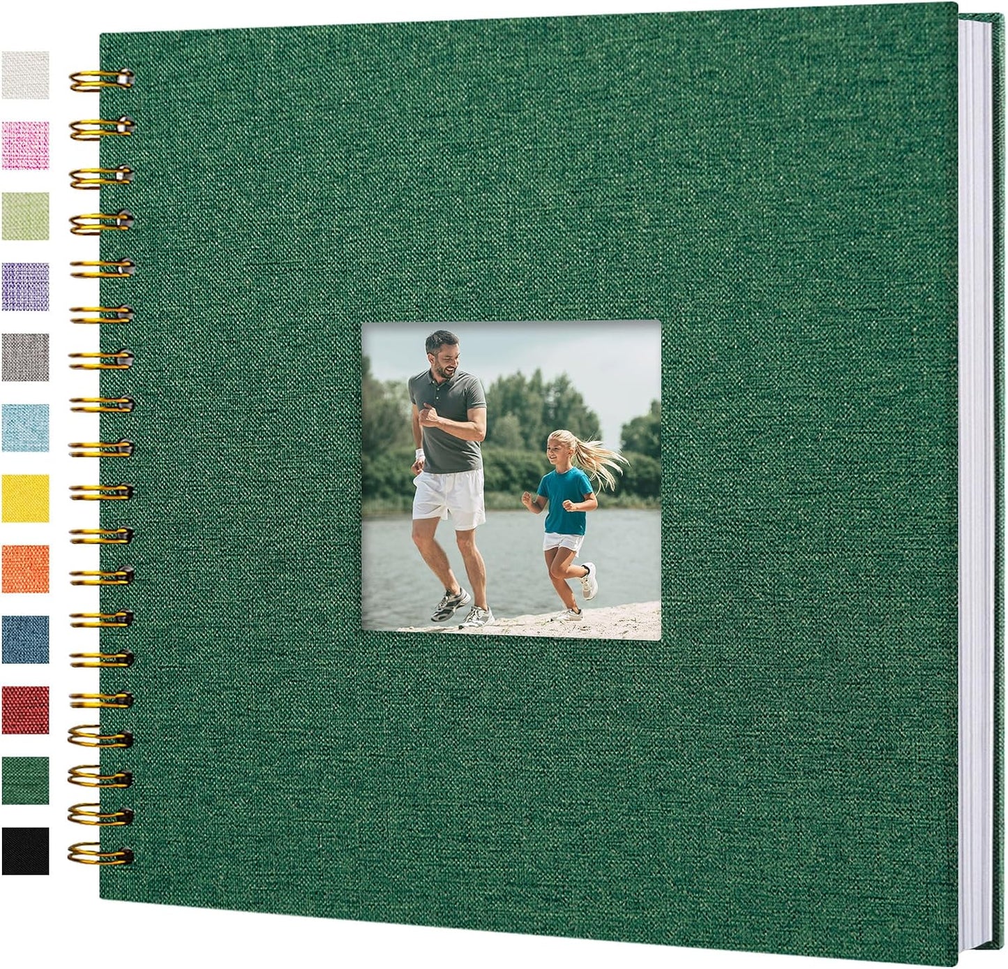 12"x12" Scrapbook Photo Album Linen Cover 40 Sheets 80 Pages White Paper