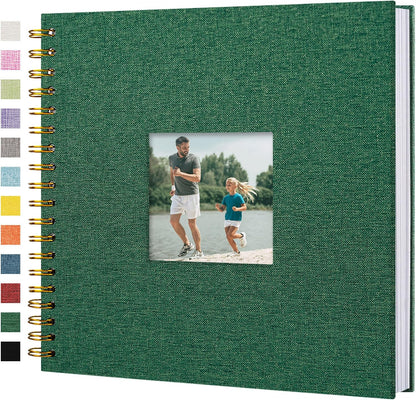 12"x12" Scrapbook Photo Album Linen Cover 40 Sheets 80 Pages White Paper