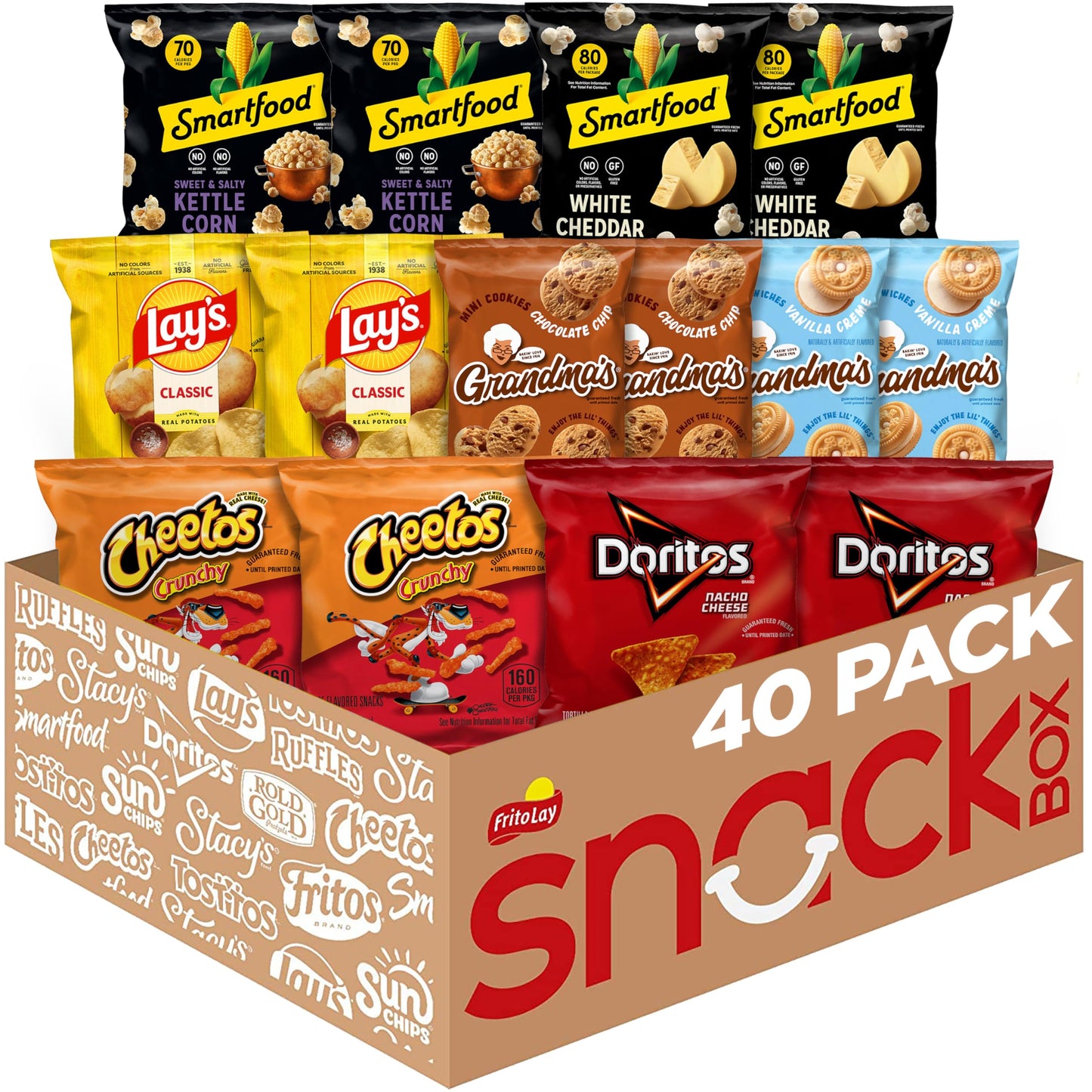 Frito-Lay Ultimate Snack Care Package, Favorites Mix, Variety Assortment of Chips, Cookies, Crackers & More, 40 Count