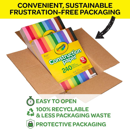 Crayola Construction Paper Bulk Pack (480 Sheets) – 10 Assorted Colors, 9x12, Teacher School Supplies & Classroom Must Haves, Card Making Craft Supplies, Art Paper | 9x12 Construction Paper, Teacher School Supplies & Classroom Must Haves, Card Making Craf