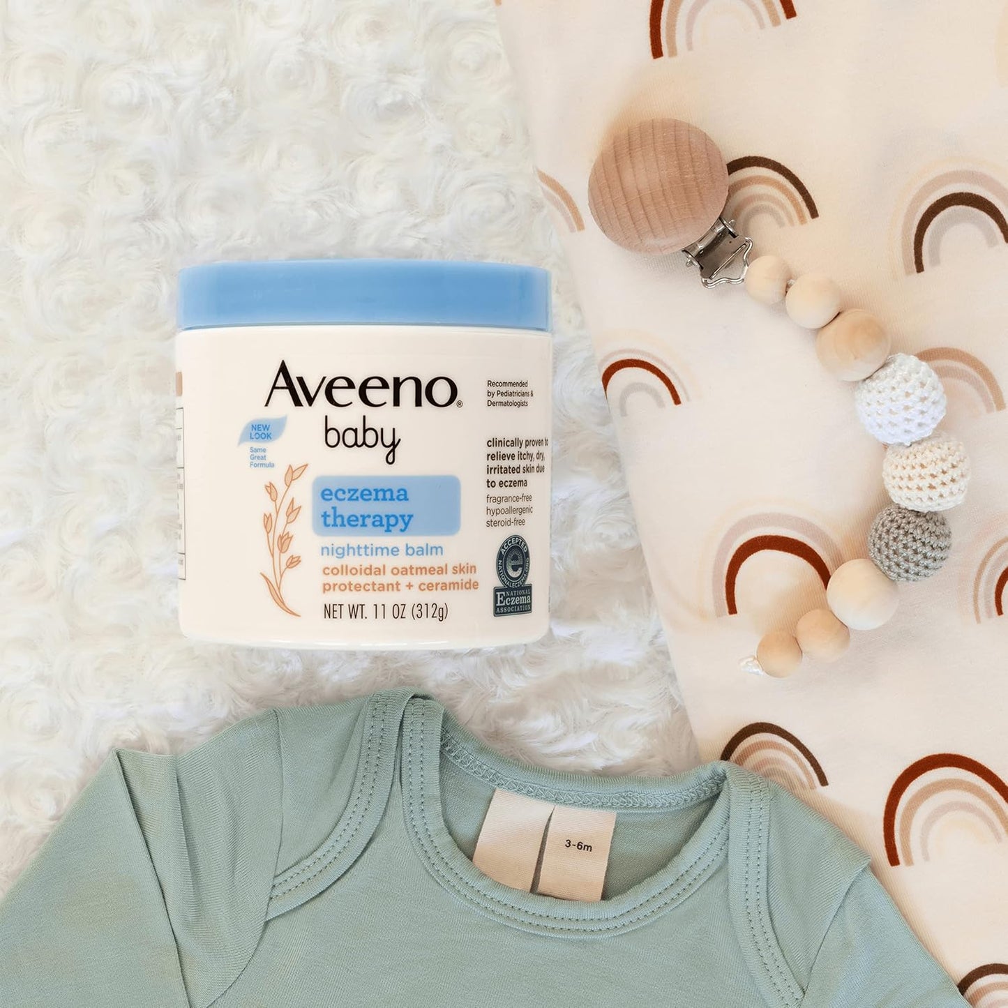 Aveeno Baby Eczema Therapy Nighttime Body Balm, Hypoallergenic, 11 oz