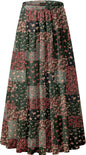 NASHALYLY Women's Chiffon Elastic High Waist Pleated A-Line Maxi Skirts