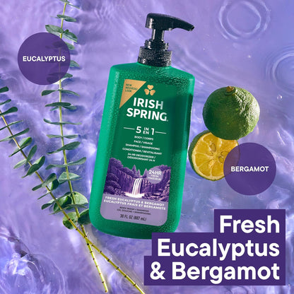 Irish Spring Mens Body Wash, Moisture Blast Body Wash for Men, Feel Fresh All Day, 30 Oz Pump Bottle