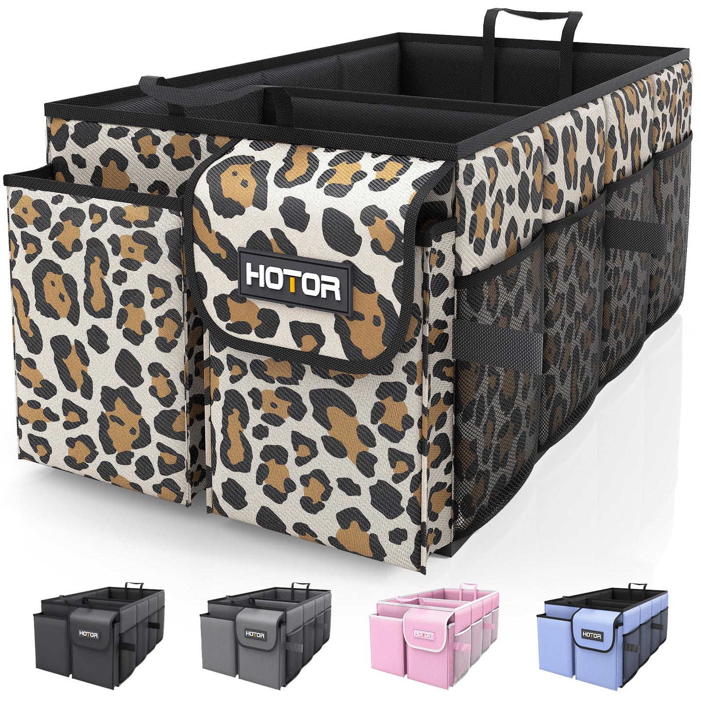 HOTOR Trunk Organizer - Foldable Car Organizer for SUVs & Sedans Storage