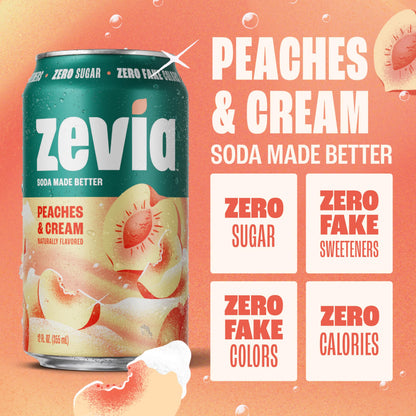Zevia Zero Sugar Soda, Cola, 12 oz Cans (24-Pack) – Naturally Sweetened, Zero Calorie Sugar Free Soda - Non-GMO Project Verified, Gluten-Free, Vegan