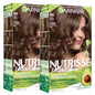 Garnier Nutrisse Ultra Crème Hair Color, Permanent Hair Dye with 100% Gray Coverage, Vegan & Cruelty-Free, 33 Darkest Golden Brown (Caramel Fudge), 1 Count