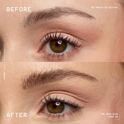 NYX PROFESSIONAL MAKEUP The Brow Glue, Extreme Hold Tinted Eyebrow Gel - Dark Brown