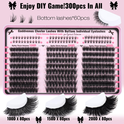 Goddvenus Pre-made Spikes Lash Clusters Wispy Manga Eyelash Clusters