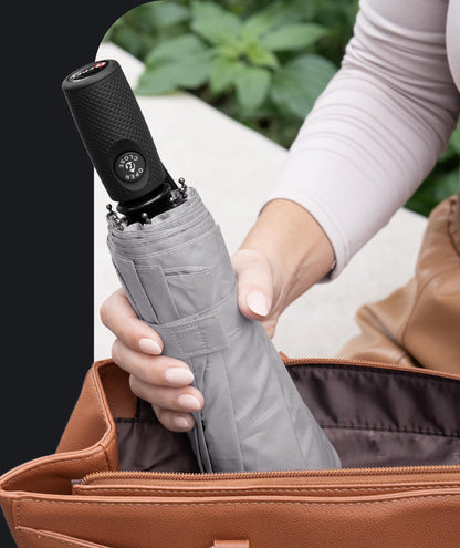 Windproof Travel Umbrella - Compact & Withstands Winds up to 100MPH, Strongest Premium Auto Folding Umbrella for Rain and Sun - Durable, Light & Portable for Women & Men, Fits Backpack & Cars