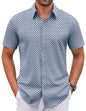 COOFANDY Men's Stretch Dress Shirts Short Sleeve Wrinkle Free Casual Button Down Shirts