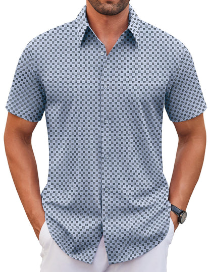 COOFANDY Men's Stretch Dress Shirts Short Sleeve Wrinkle Free Casual Button Down Shirts