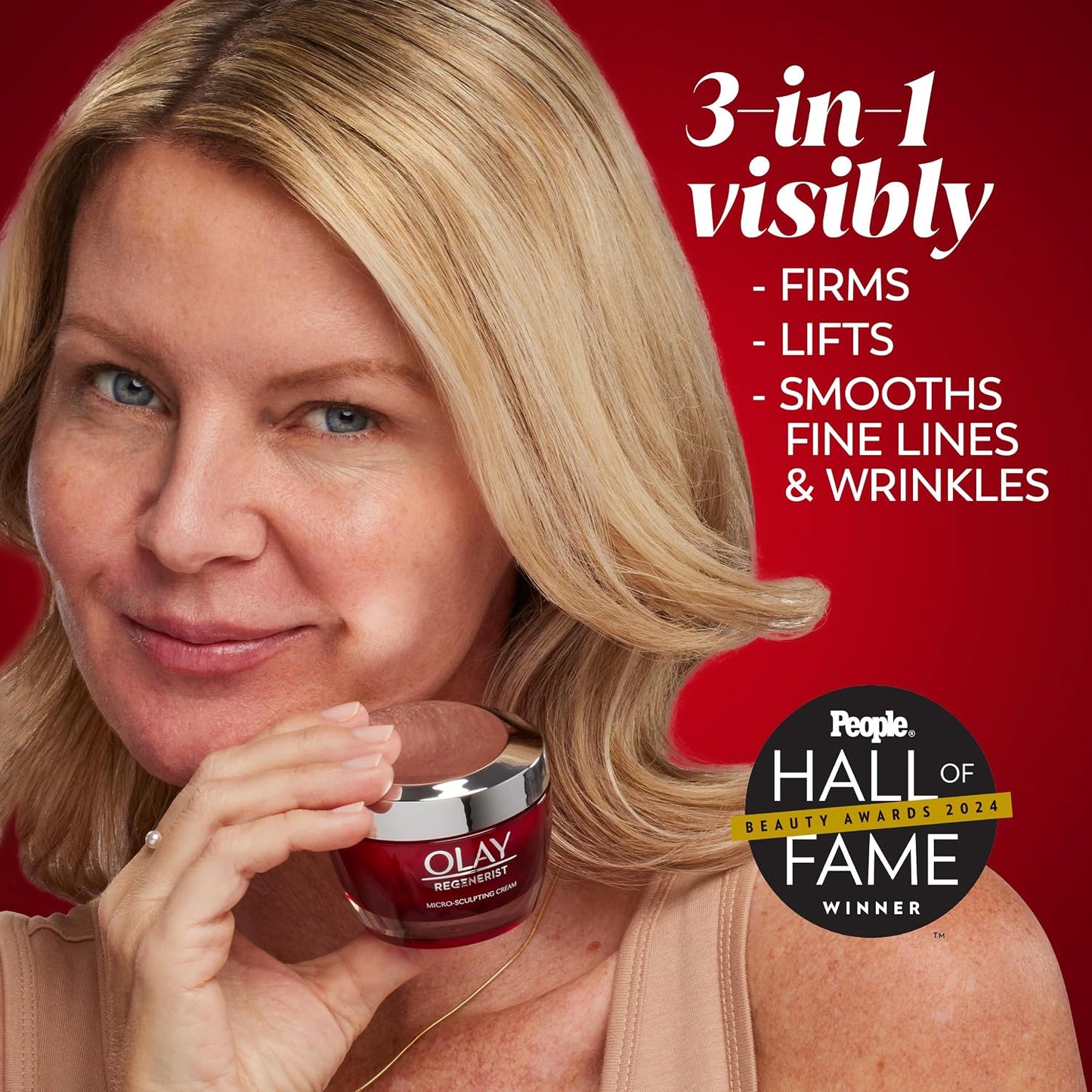 Olay Face Moisturizer, Regenerist Micro-Sculpting Facial Cream for Women - Anti-Aging, Anti-Wrinkle, Firming Skin Care - Triple Collagen Cream, Peptide Moisturizer, Hyaluronic Acid, Niacinamide, 1.7oz