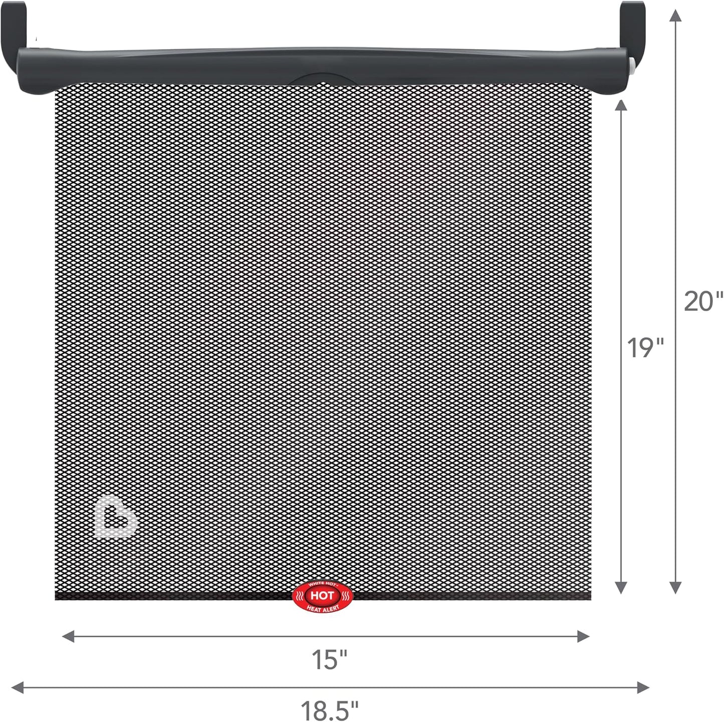 Munchkin Brica Sun Safety Car Window Shade with Heat Alert, Helps Block UVA/UVB Rays, 2 Pack, Black