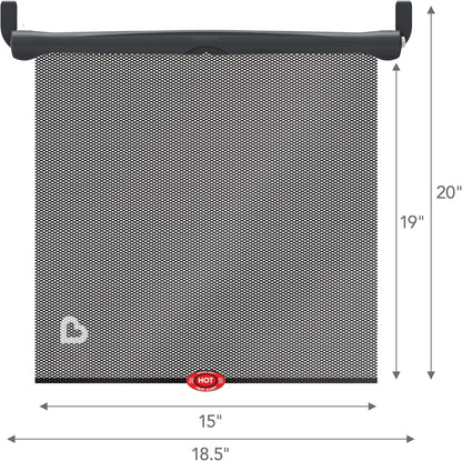 Munchkin Brica Sun Safety Car Window Shade with Heat Alert, Helps Block UVA/UVB Rays, 2 Pack, Black