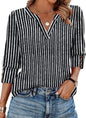 WIHOLL 3/4 Length Sleeve Womens Tops with Button Cuffs Dressy Casual V Neck Summer Outfits Early Fall Fashion Spring Clothes