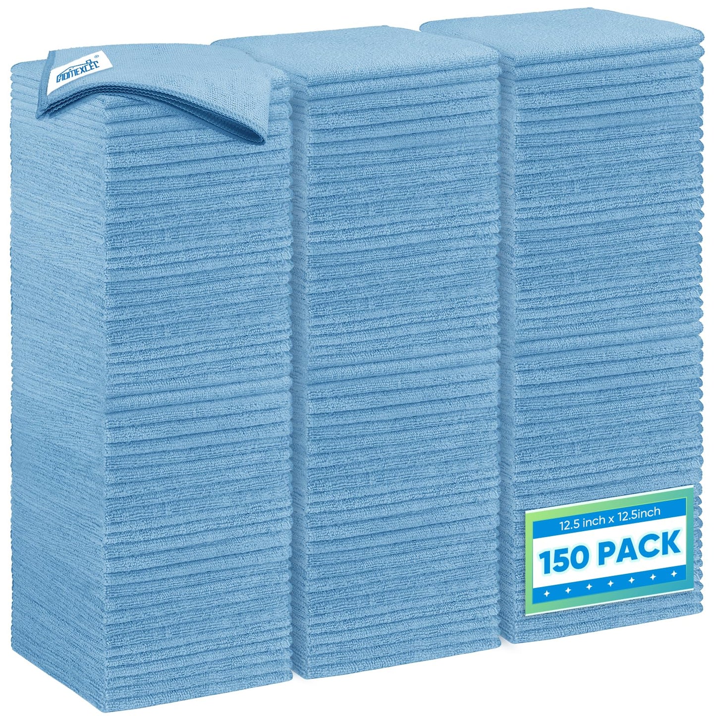 HOMEXCEL Microfiber Cleaning Cloth 12 Pack, 12.5 x 12.5 inch Microfiber Towels for Cars, Ultra Absorbent Washing Cloth, Lint Free Streak Free Cleaning Rags for Car, Kitchen, and Window (Grey)