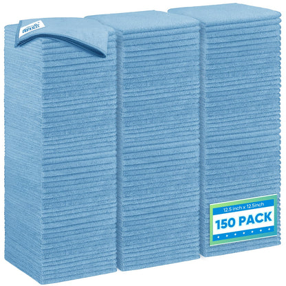 HOMEXCEL Microfiber Cleaning Cloth 12 Pack, 12.5 x 12.5 inch Microfiber Towels for Cars, Ultra Absorbent Washing Cloth, Lint Free Streak Free Cleaning Rags for Car, Kitchen, and Window (Grey)