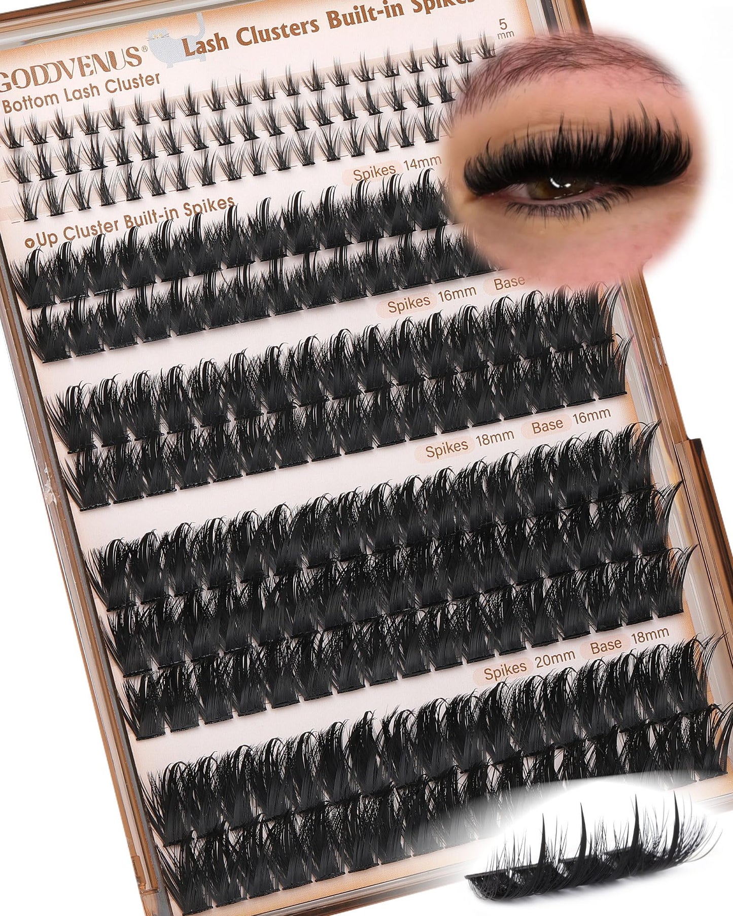 Goddvenus Pre-made Spikes Lash Clusters Wispy Manga Eyelash Clusters