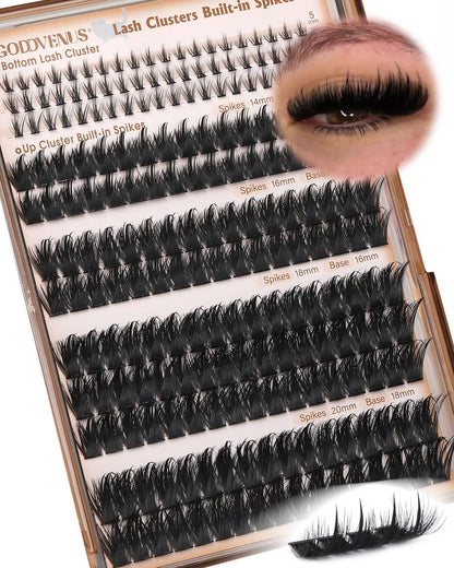 Goddvenus Pre-made Spikes Lash Clusters Wispy Manga Eyelash Clusters