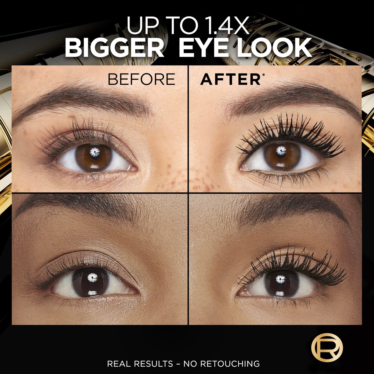L'Oreal Paris Voluminous Panorama Chromatic Mascara, Volumizing and Lengthening Brown Mascara, Longwear, Smudge-Resistant and Washable, 705 Brown Leather