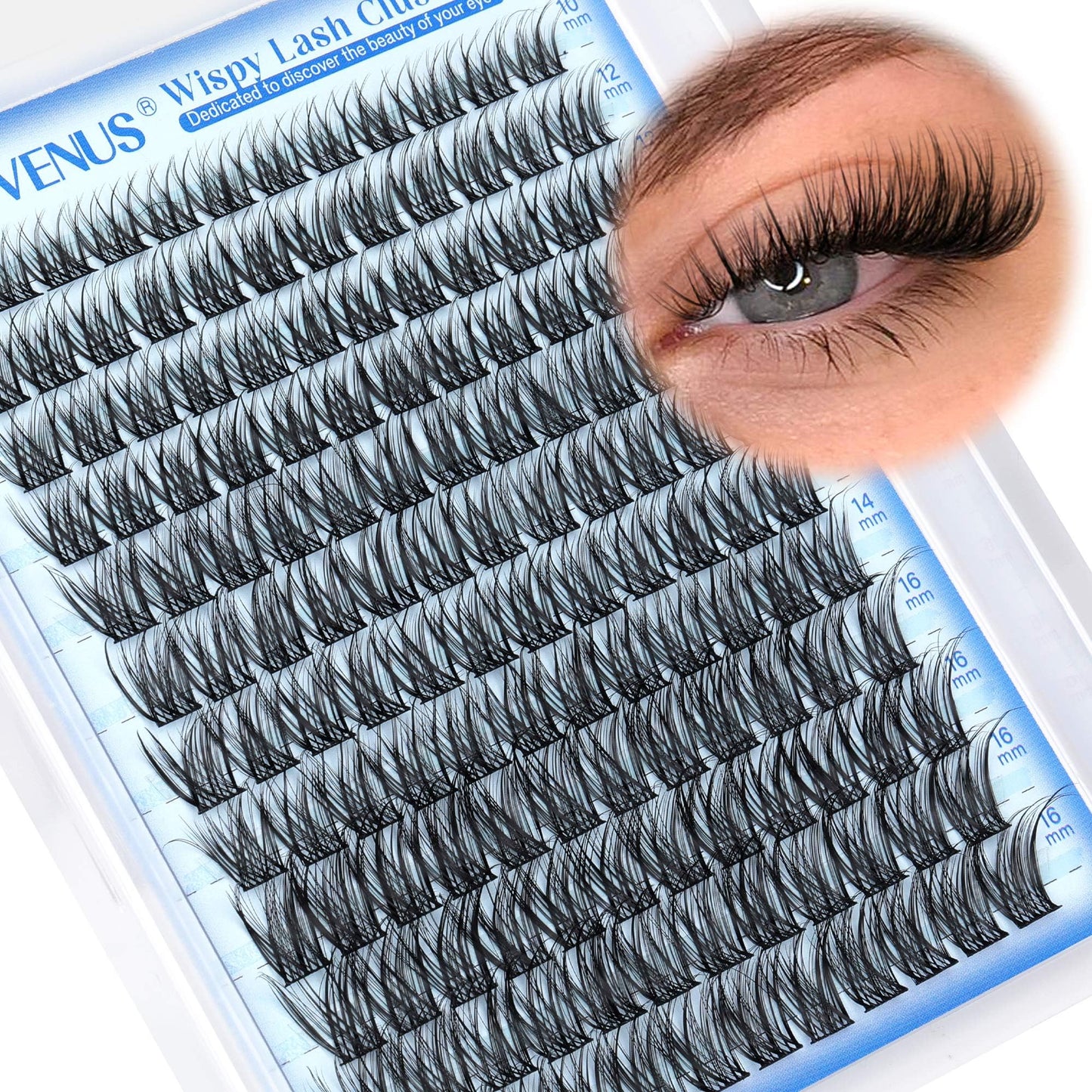 Goddvenus Brown Wispy Eye Lash Clusters Kit Natural Cluster Eyelash Extensions Kit False Eyelash Clusters Fluffy DIY Individual Lash Extensions Kit C Curl