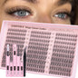 Goddvenus Brown Wispy Eye Lash Clusters Kit Natural Cluster Eyelash Extensions Kit False Eyelash Clusters Fluffy DIY Individual Lash Extensions Kit C Curl
