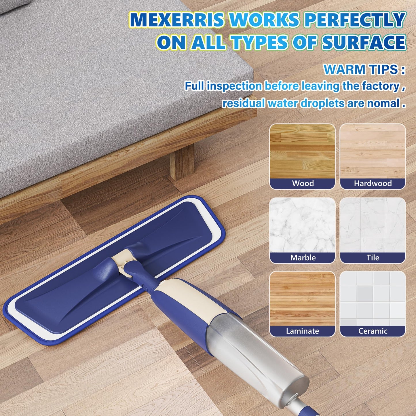 Spray Wet Mops for Floor Cleaning: Hardwood Floor Mop Refillable Dust Mop