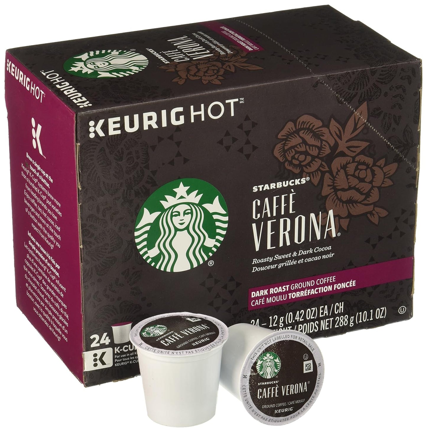 Starbucks K-Cup Coffee Pods, Dark Roast Hot or Iced Coffee, French Roast, 96 Keurig Pods