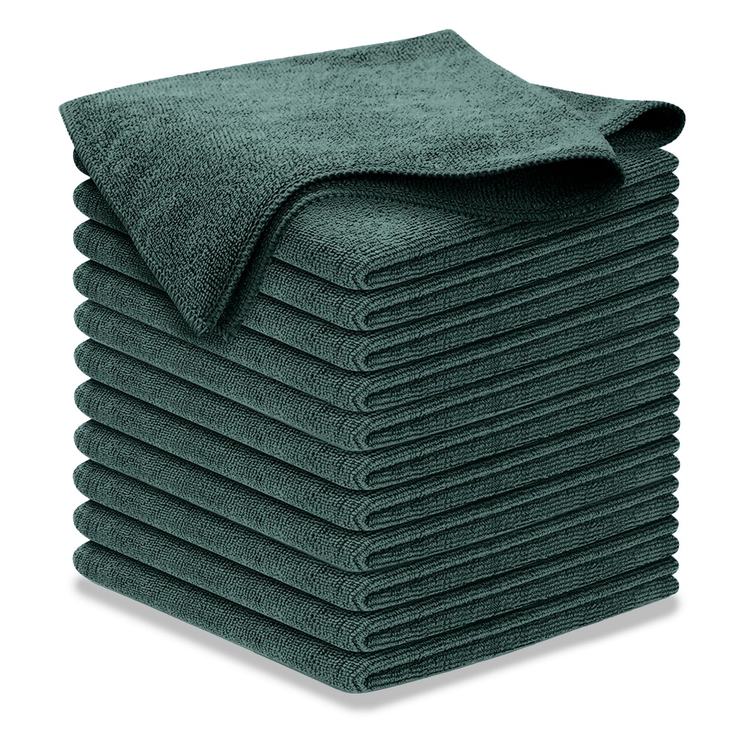 USANOOKS Microfiber Cleaning Cloth Grey - 12 Pcs (12.5"x12.5") - High Performance - 1200 Washes, Ultra Absorbent Microfiber Towel Weave Grime & Liquid for Streak-Free Mirror Shine - Car Washing Cloth