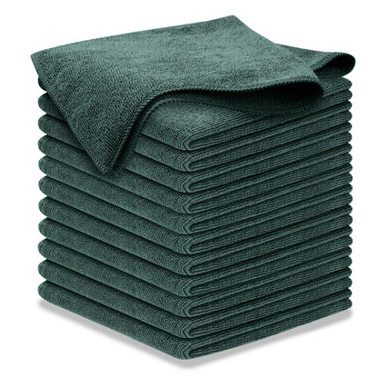 USANOOKS Microfiber Cleaning Cloth Grey - 12 Pcs (12.5"x12.5") - High Performance - 1200 Washes, Ultra Absorbent Microfiber Towel Weave Grime & Liquid for Streak-Free Mirror Shine - Car Washing Cloth
